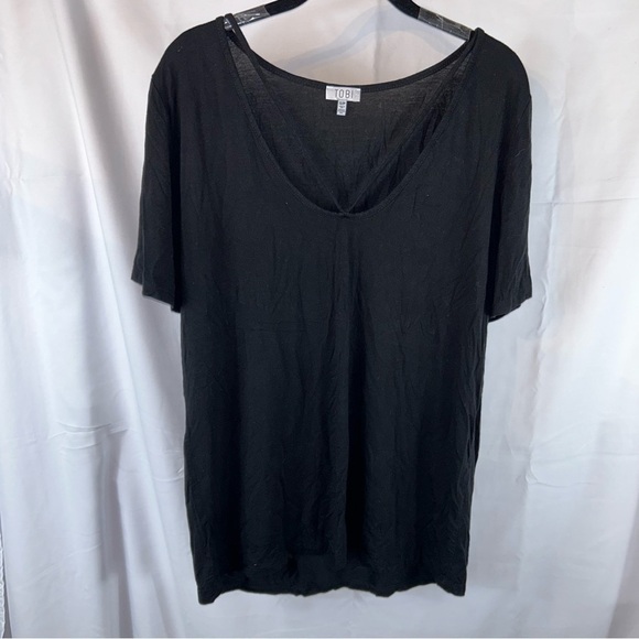 Tobi Shirt Strappy V-Neck Top Short Sleeve Pullover Flowy Oversized Top - Picture 4 of 8